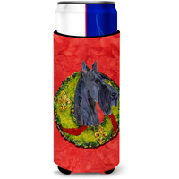 Scottish Terrier Cristmas Wreath Ultra Beverage Insulators for slim cans SS4216MUK
