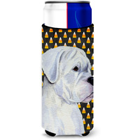 Boxer White Candy Corn Halloween Portrait Ultra Beverage Insulators for slim cans SS4302MUK
