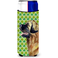 Leonberger St. Patrick's Day Shamrock Portrait Ultra Beverage Insulators for slim cans LH9213MUK