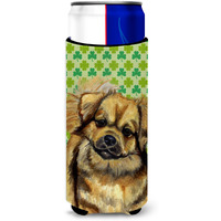 Tibetan Spaniel St. Patrick's Day Shamrock Portrait Ultra Beverage Insulators for slim cans LH9214MUK