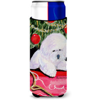 Christmas Tree with  Bichon Frise Ultra Beverage Insulators for slim cans SS8957MUK