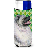 Keeshond St. Patrick's Day Shamrock Portrait Ultra Beverage Insulators for slim cans SS4419MUK