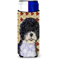 Portuguese Water Dog Fall Leaves Portrait Ultra Beverage Insulators for slim cans SS4366MUK