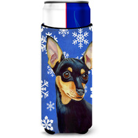 Min Pin Winter Snowflakes Holiday Ultra Beverage Insulators for slim cans LH9290MUK