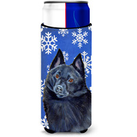 Schipperke Winter Snowflakes Holiday Ultra Beverage Insulators for slim cans LH9294MUK