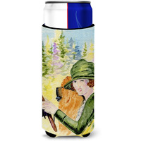 Lady driving with her Chow Chow Ultra Beverage Insulators for slim cans SS8527MUK