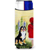 Little Girl with her Bernese Mountain Dog Ultra Beverage Insulators for slim cans SS8531MUK