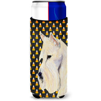 Scottish Terrier Wheaten Candy Corn Halloween Portrait Ultra Beverage Insulators for slim cans SS4323MUK