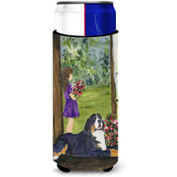 Little Girl with her Bernese Mountain Dog Ultra Beverage Insulators for slim cans SS8535MUK