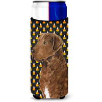 Chesapeake Bay Retriever Wheaten Candy Corn Halloween Portrait Ultra Beverage Insulators for slim cans SS4324MUK
