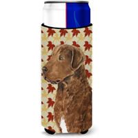Chesapeake Bay Retriever Fall Leaves Portrait Ultra Beverage Insulators for slim cans SS4325MUK
