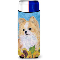 Chihuahua in Summer Flowers Ultra Beverage Insulators for slim cans SS4242MUK