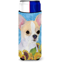 Chihuahua in Summer Flowers Ultra Beverage Insulators for slim cans SS4243MUK