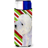 Westie Candy Cane Holiday Christmas Ultra Beverage Insulators for slim cans LH9225MUK