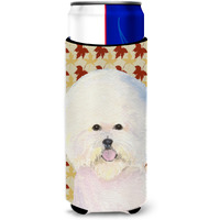 Bichon Frise Fall Leaves Portrait Ultra Beverage Insulators for slim cans SS4330MUK