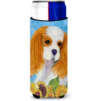 Cavalier Spaniel in Summer Flowers Ultra Beverage Insulators for slim cans SS4161MUK