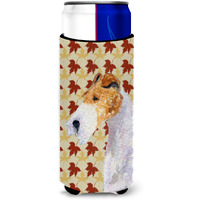 Fox Terrier Fall Leaves Portrait Ultra Beverage Insulators for slim cans SS4378MUK