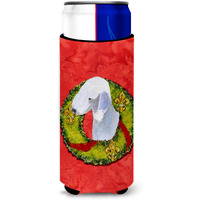 Bedlington Terrier Cristmas Wreath Ultra Beverage Insulators for slim cans SS4173MUK