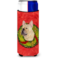 French Bulldog Cristmas Wreath Ultra Beverage Insulators for slim cans SS4175MUK