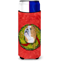 Bulldog English Cristmas Wreath Ultra Beverage Insulators for slim cans SS4181MUK