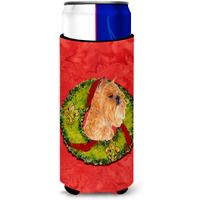 Brussels Griffon Cristmas Wreath Ultra Beverage Insulators for slim cans SS4183MUK