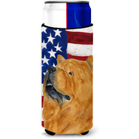 USA American Flag with Chow Chow Ultra Beverage Insulators for slim cans SS4029MUK