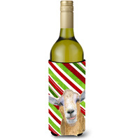 Candy Cane Goat Christmas Wine Bottle Beverage Insulator Beverage Insulator Hugger  RDR3022LITERK
