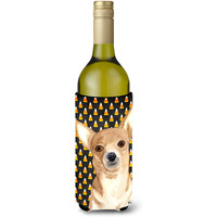 Candy Corn Chihuahua Halloween Wine Bottle Beverage Insulator Beverage Insulator Hugger  RDR3016LITERK