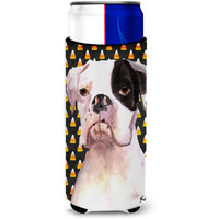 Cooper Candy Corn Boxer Halloween Ultra Beverage Insulators for slim cans  RDR3008MUK