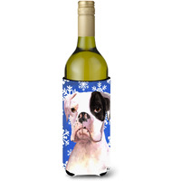 Cooper Winter Snowflakes Boxer Wine Bottle Beverage Insulator Beverage Insulator Hugger  RDR3003LITERK