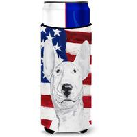 Bull Terrier USA American Flag Ultra Beverage Insulators for slim cans