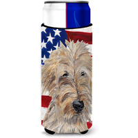 Goldendoodle USA American Flag Ultra Beverage Insulators for slim cans