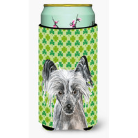 Chinese Crested St Patrick's Irish Tall Boy Beverage Insulator Beverage Insulator Hugger