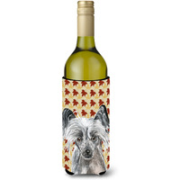 Chinese Crested Fall Leaves Wine Bottle Beverage Insulator Beverage Insulator Hugger