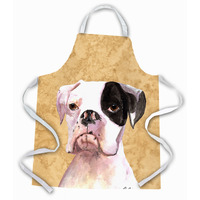 "Caroline's Treasures RDR3019APRON Cooper the Boxer Apron, Large, Multicolor"