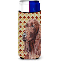 Irish Setter Fall Leaves Ultra Beverage Insulators for slim cans