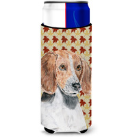 English Foxhound Fall Leaves Ultra Beverage Insulators for slim cans