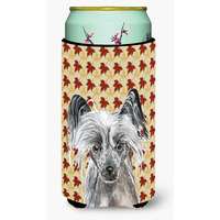Chinese Crested Fall Leaves Tall Boy Beverage Insulator Beverage Insulator Hugger