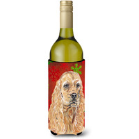 Cocker Spaniel Red Snowflake Christmas Wine Bottle Beverage Insulator Beverage Insulator Hugger