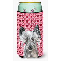 Chinese Crested Valentine's Love Tall Boy Beverage Insulator Beverage Insulator Hugger