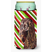 Boykin Spaniel Candy Cane Christmas Tall Boy Beverage Insulator Beverage Insulator Hugger