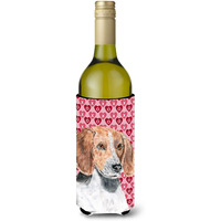 English Foxhound Valentine's Love Wine Bottle Beverage Insulator Beverage Insulator Hugger