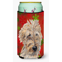 Goldendoodle Red Snowflake Christmas Tall Boy Beverage Insulator Beverage Insulator Hugger