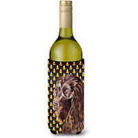 Boykin Spaniel Halloween Candy Corn Wine Bottle Beverage Insulator Beverage Insulator Hugger