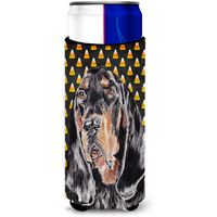 Coonhound Halloween Candy Corn Ultra Beverage Insulators for slim cans