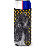 Cocker Spaniel Halloween Candy Corn Ultra Beverage Insulators for slim cans