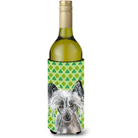 Chinese Crested St Patrick's Irish Wine Bottle Beverage Insulator Beverage Insulator Hugger