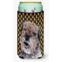 Border Terrier Halloween Candy Corn Tall Boy Beverage Insulator Beverage Insulator Hugger
