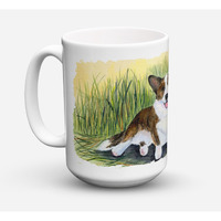 "Caroline's Treasures SS8004CM15 Corgi Dishwasher Safe Microwavable Ceramic Coffee Mug, 15 oz, Multicolor"