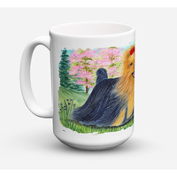 "Caroline's Treasures SS8188CM15 Yorkie Dishwasher Safe Microwavable Ceramic Coffee Mug, 15 oz, Multicolor"